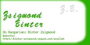 zsigmond binter business card